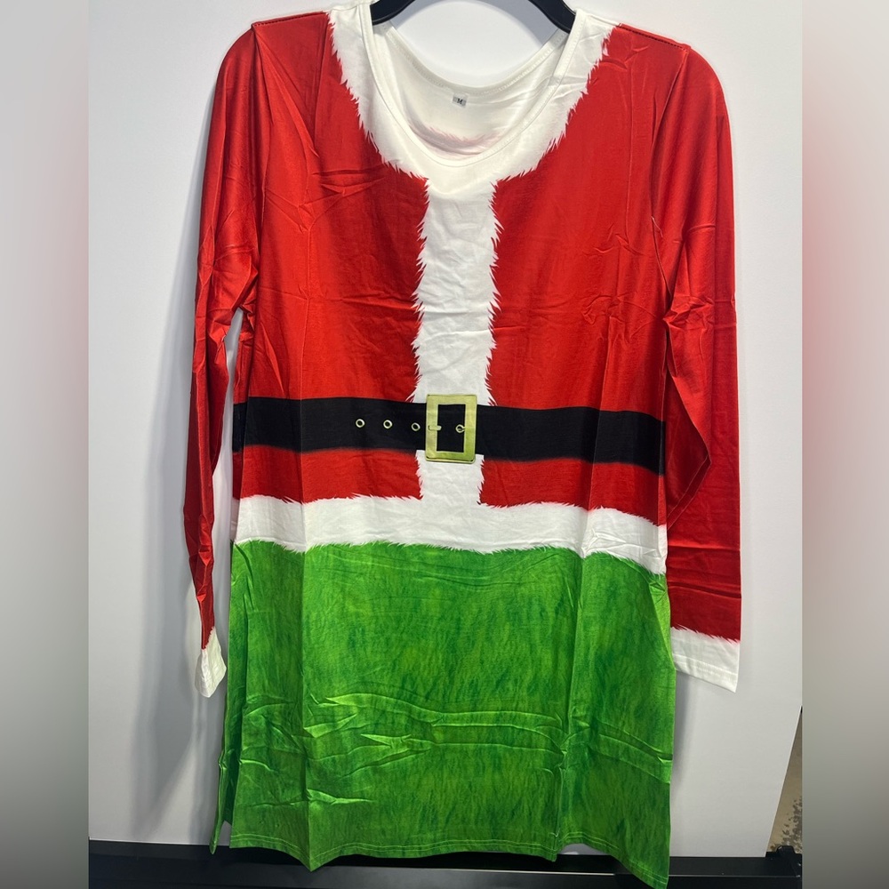 NEW Red and Green Santa & Grinch Dress Womens Size Medium